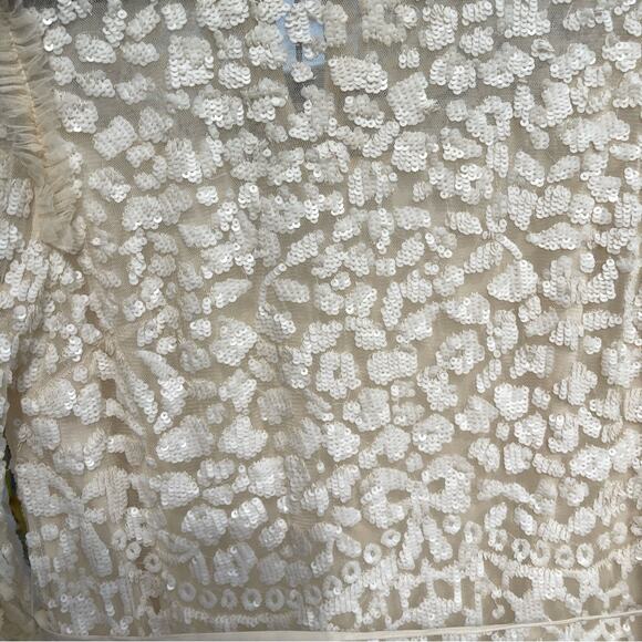 Needle and Thread The Annie Sequin Tiered Mini Dress in Champagne - Picture 10 of 12